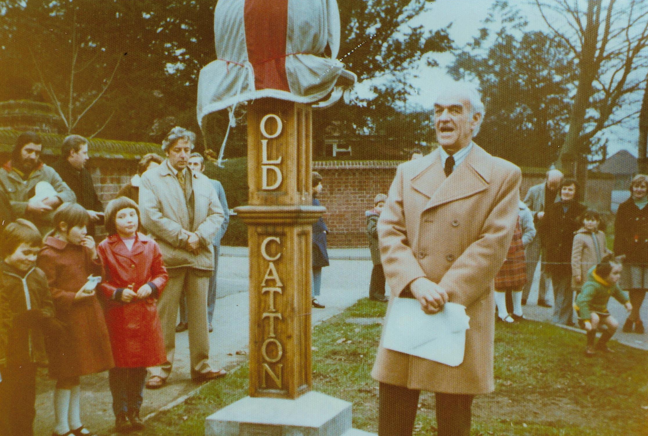  Sign unveiling by Parish chairman Bill Catton November 1976