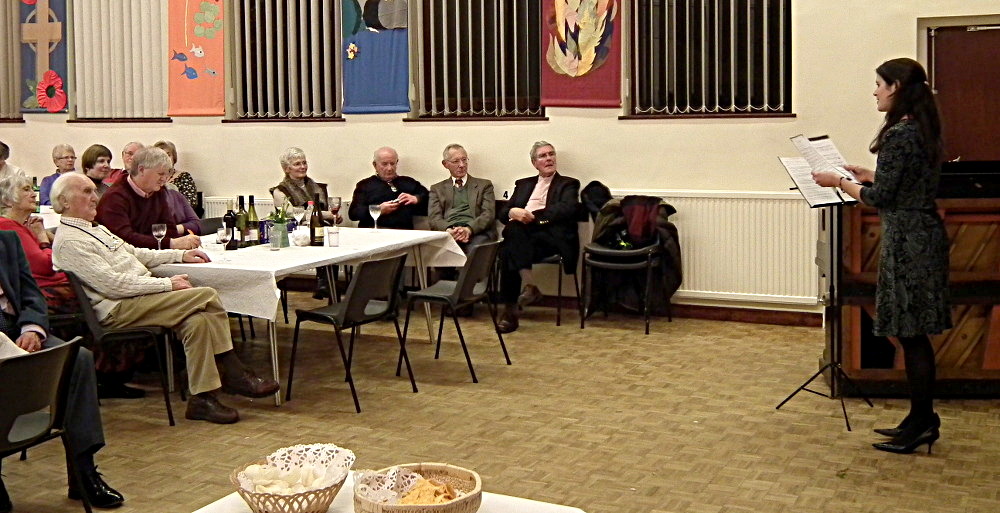 Rachel Goodchild providing the entertainment at the January 2013 meeting.