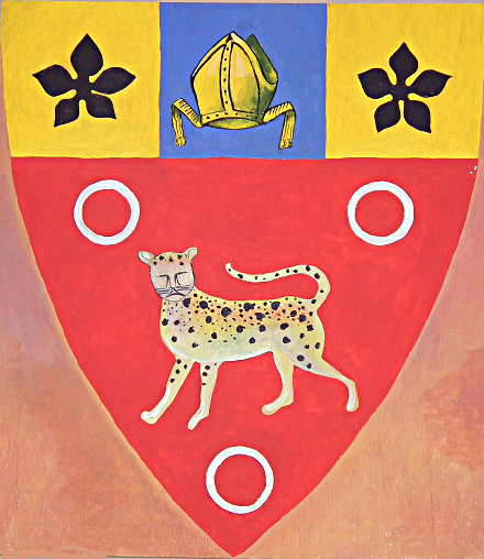 The coat of arms of Prior Bronde as interpreted by the current occupant of the Manor House, Mr Robert Radford.